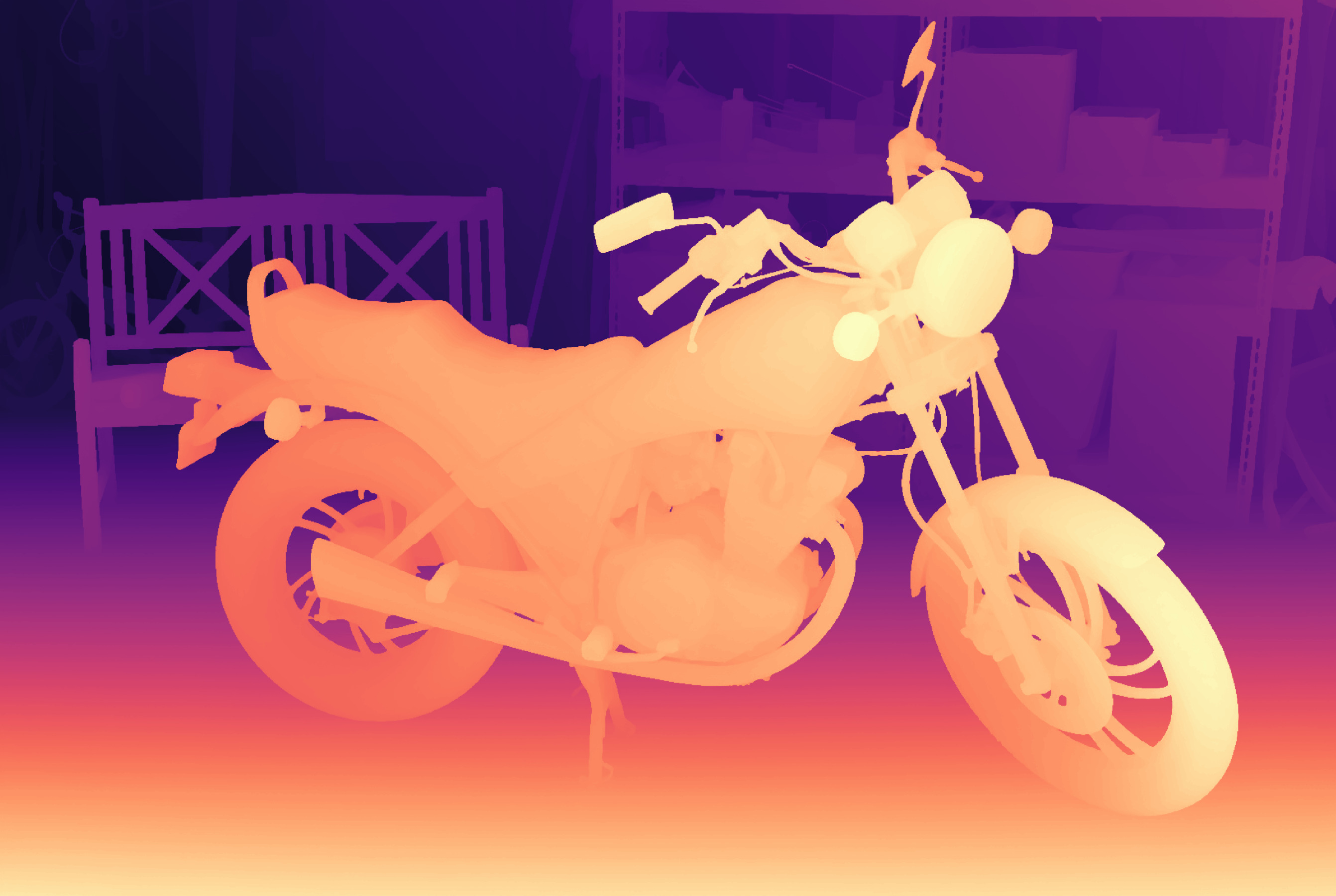 Full NBS disparity reconstruction of a motorcycle scene